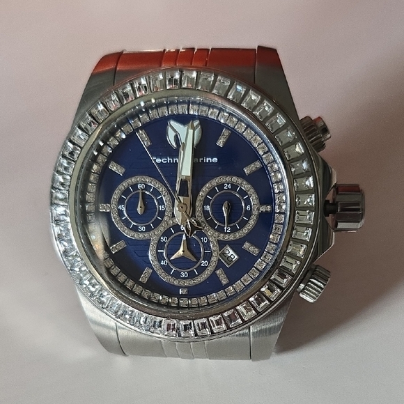 Technomarine Silver Chronograph with Blue Dial - Picture 1 of 6